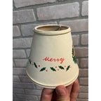 Vintage 1985 Pat Wade Clip On Mini Chandelier Lamp Shade Merry Christmas Tree 4”