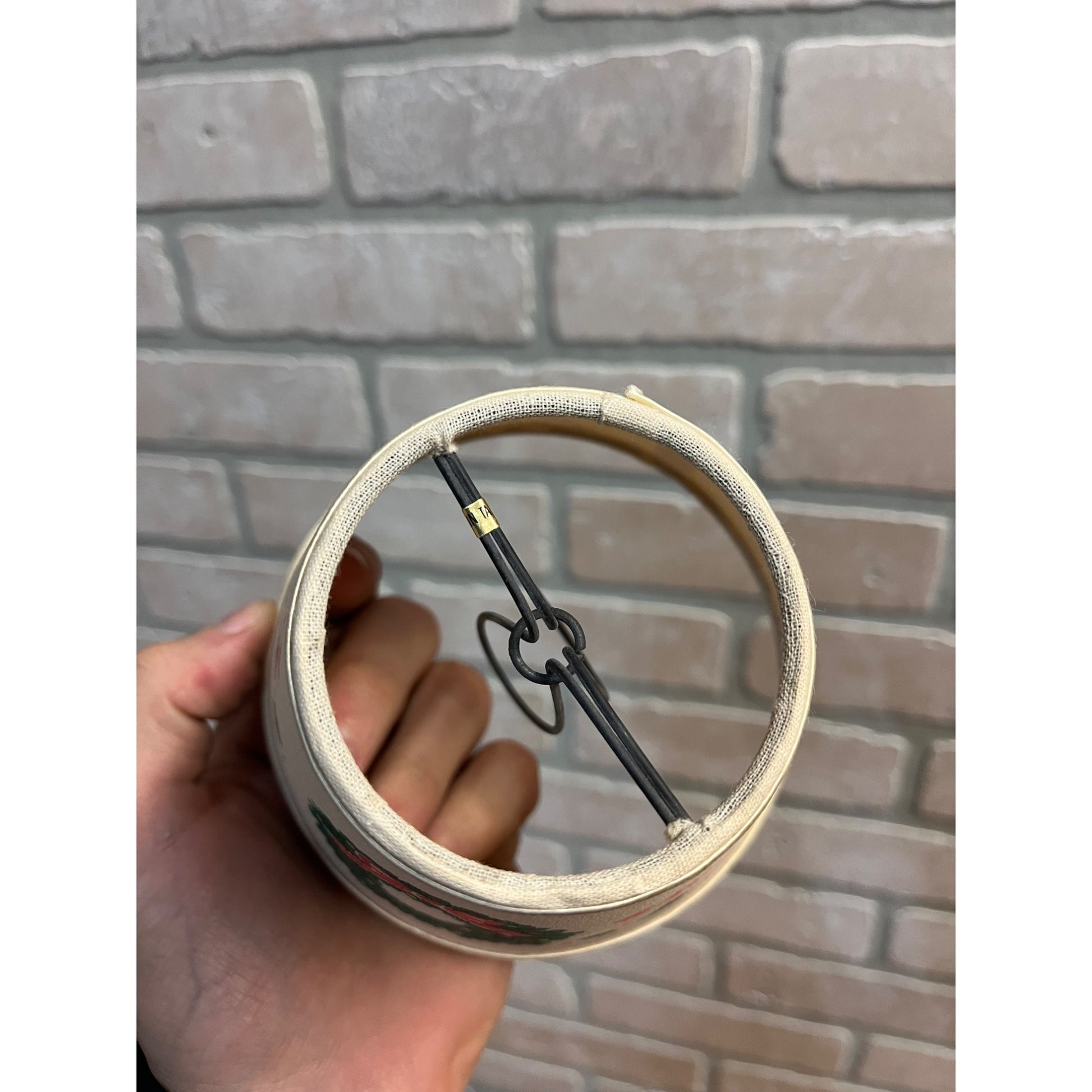 Vintage 1985 Pat Wade Clip On Mini Chandelier Lamp Shade Merry Christmas Tree 4”