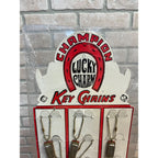 Vintage 1945 Champion Lucky Charm Harmonica Key Chain Store Display Sign
