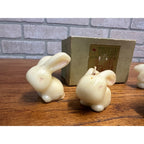 Vintage Socony Vacuum Oil Co Tavern #750 White 4 Rabbits Novelty Candles Easter