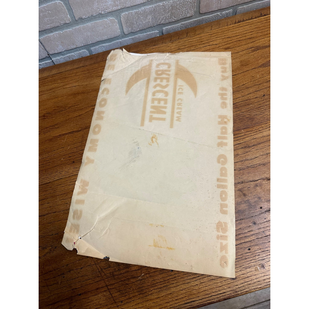 Vintage Crescent Ice Cream Paper Advertising Poster Sign Store Display