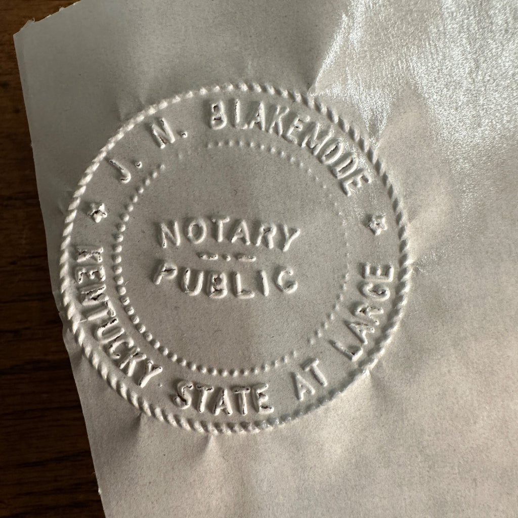 Antique Cast Iron Notary Stamp Seal -Kentucky Blakemooe Notary Public