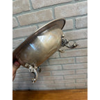 Vintage Sheridan Silver Plated Round Pedestal With Pyrex Serving Dish w/Lid