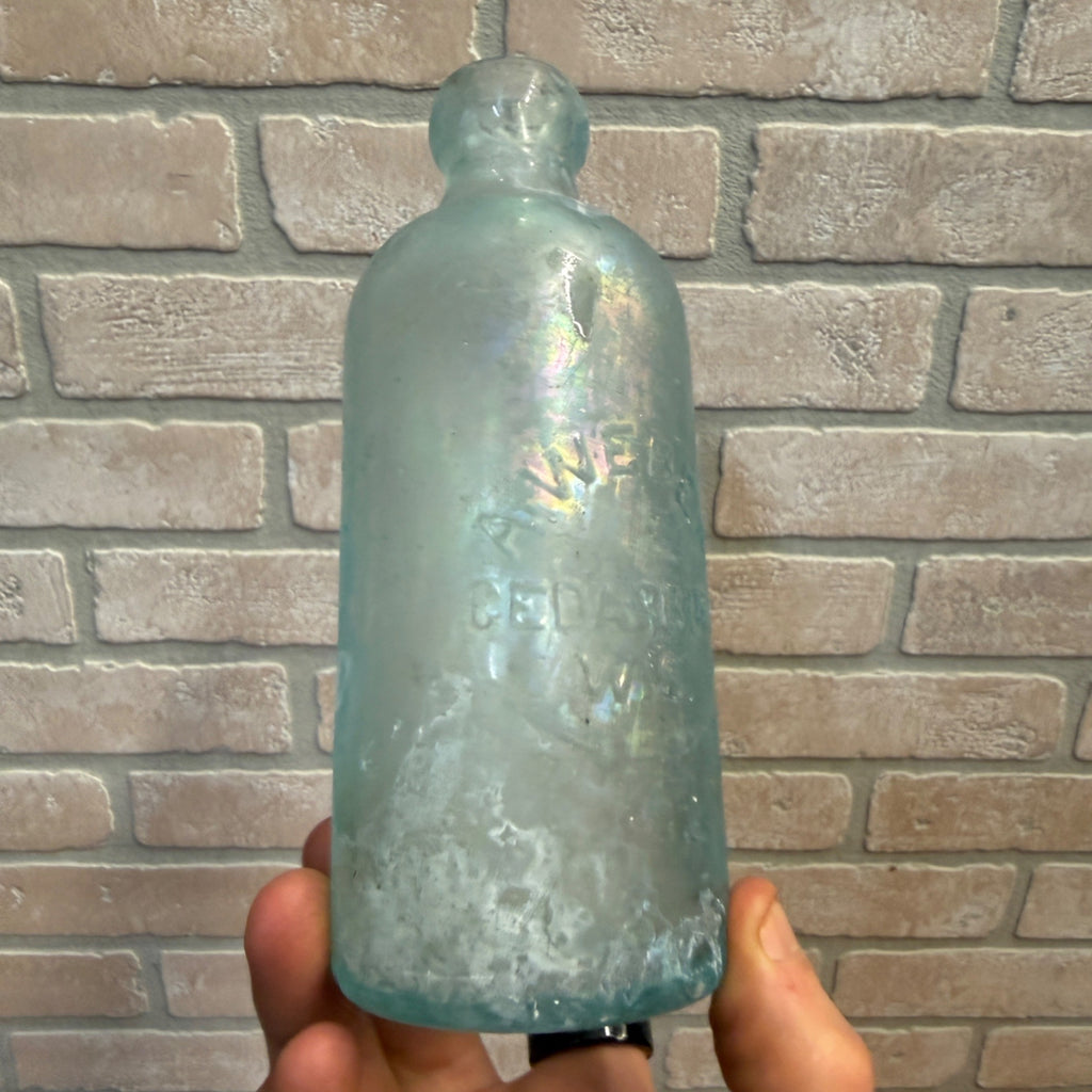 1888 Cedarburg A. Weber Hutchinson Soda Water Bottle Wisconsin Blob Hutch Early