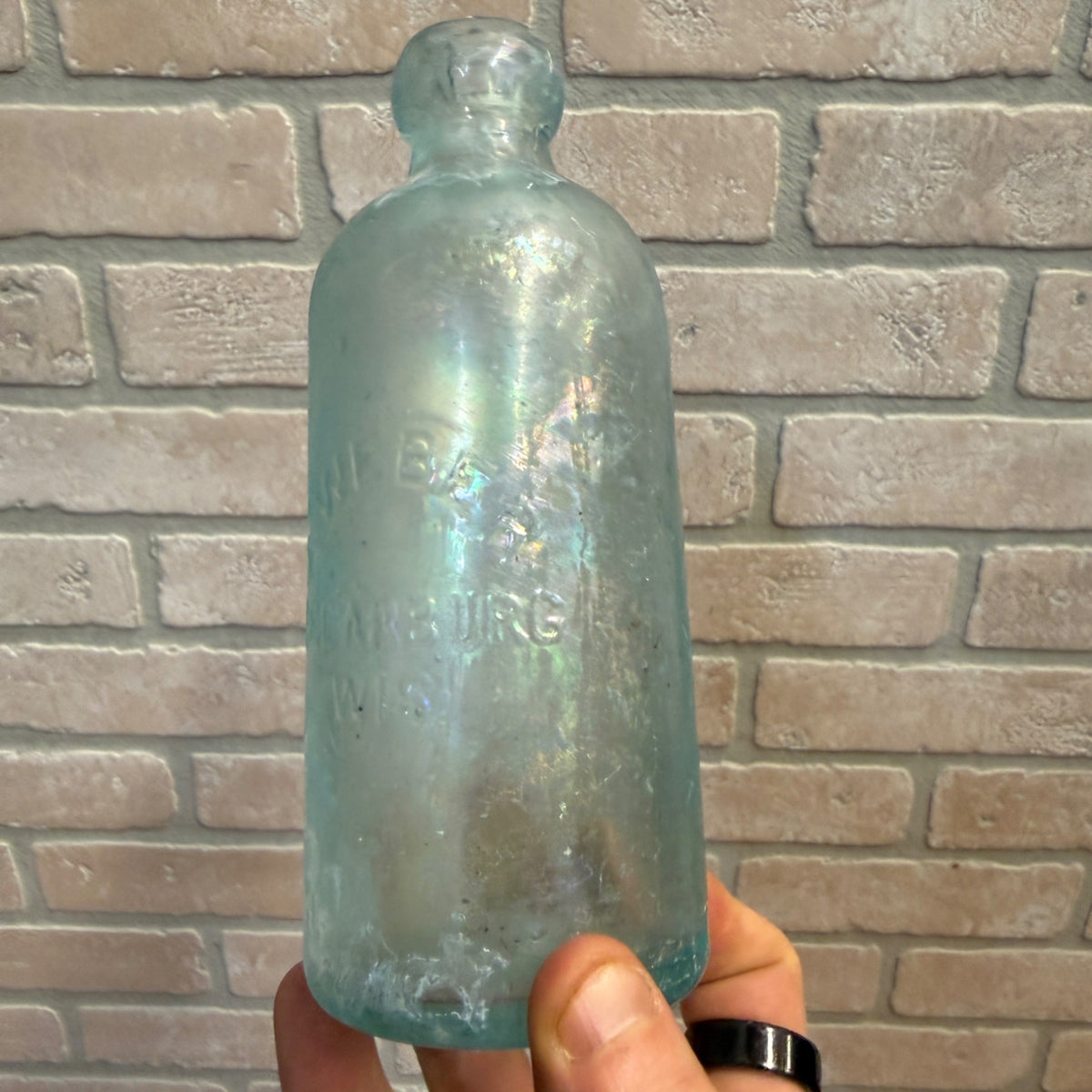 1888 Cedarburg A. Weber Hutchinson Soda Water Bottle Wisconsin Blob Hutch Early