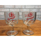 Vintage Leinenkugel Beer Mug Goblet Pair Lot (2) Indian Maiden Logo 6" Tall