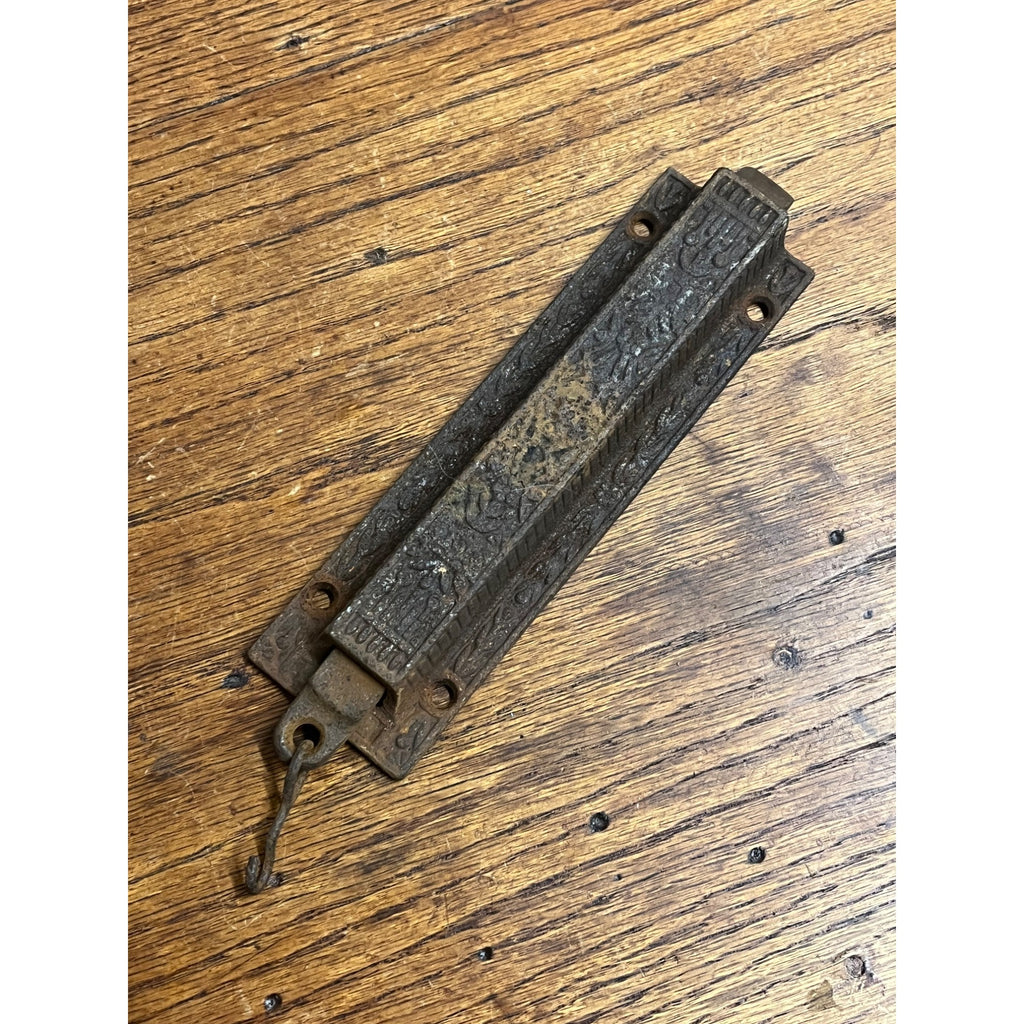 Antique Victorian Eastlake Spring Loaded Latch Rusty - Works
