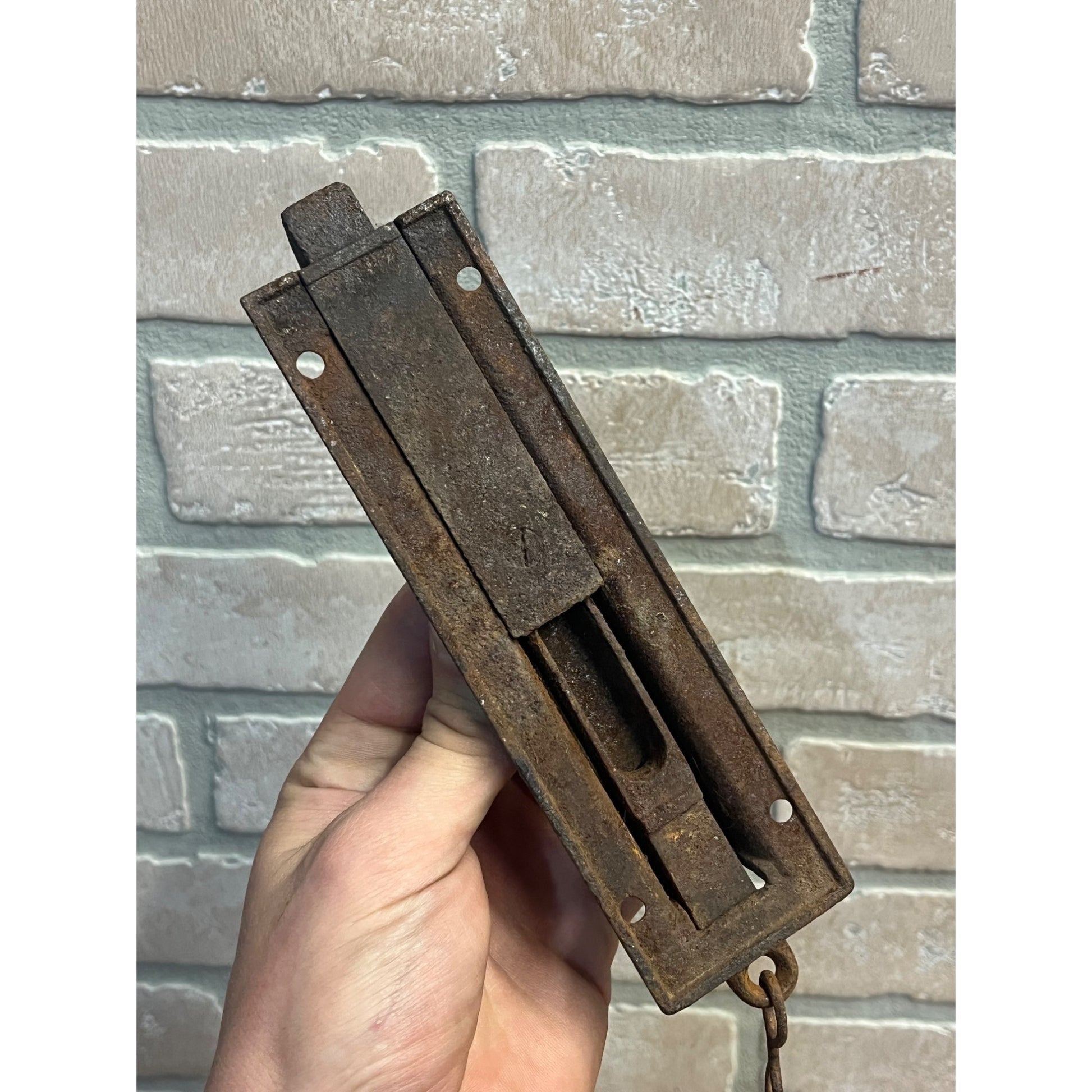 Antique Victorian Eastlake Spring Loaded Latch Rusty - Works