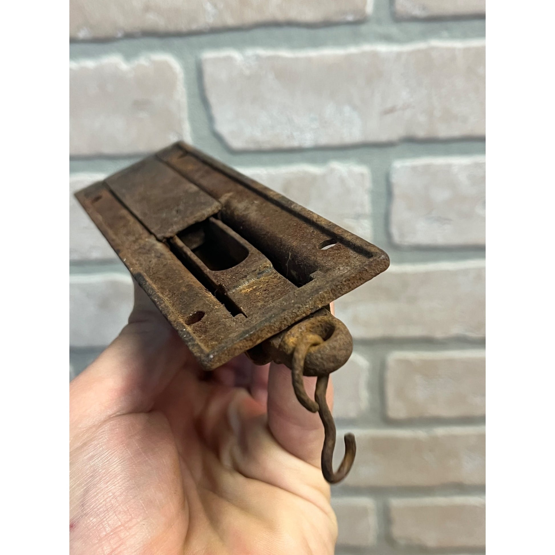 Antique Victorian Eastlake Spring Loaded Latch Rusty - Works