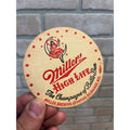 Vintage Miller High Life Beer Bar Coaster 3.5" Milwaukee Wis Moon Girl 3-1/2"