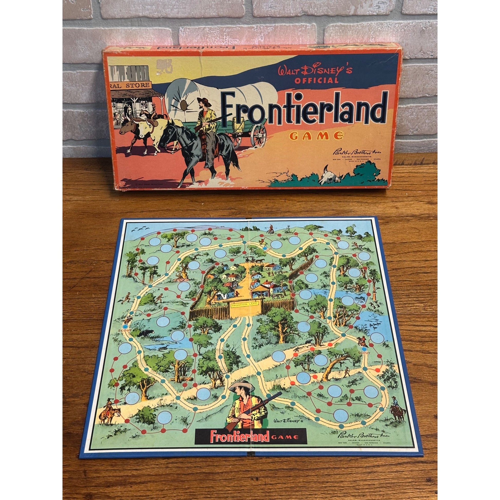 Vintage 1955 Walt Disney's Frontierland Board Game - Parker Bros