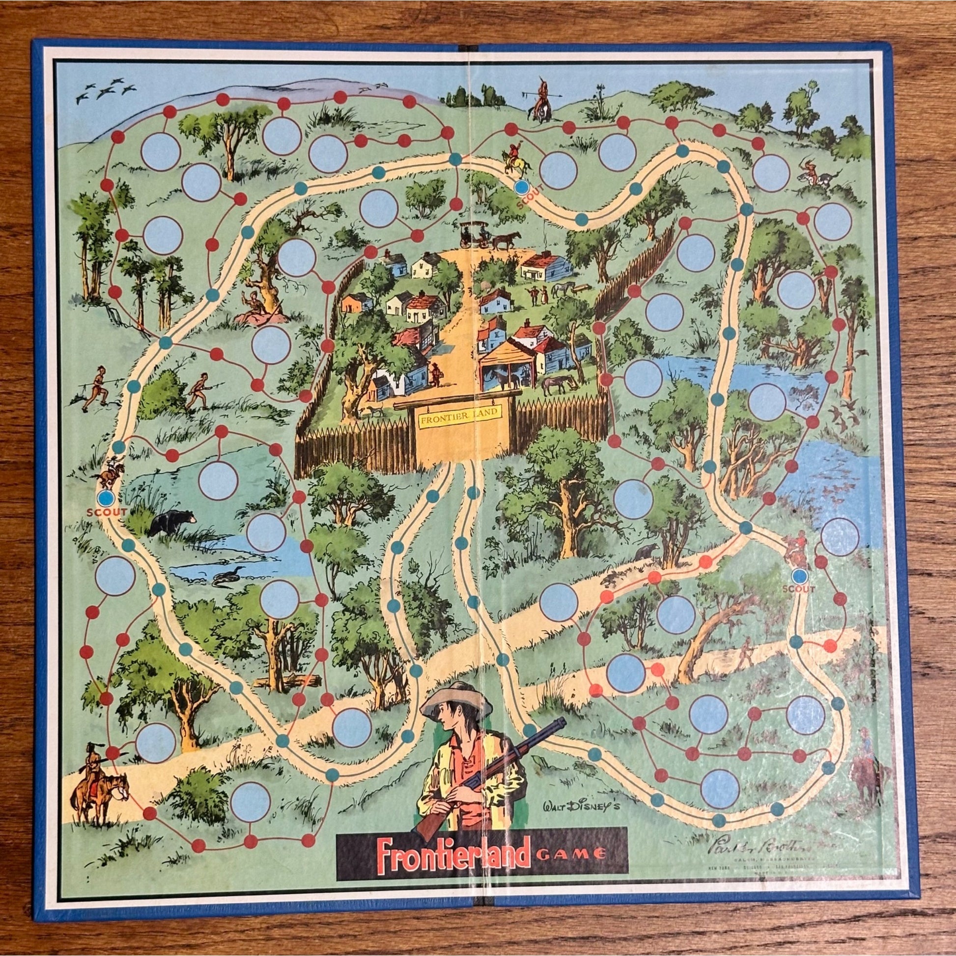 Vintage 1955 Walt Disney's Frontierland Board Game - Parker Bros