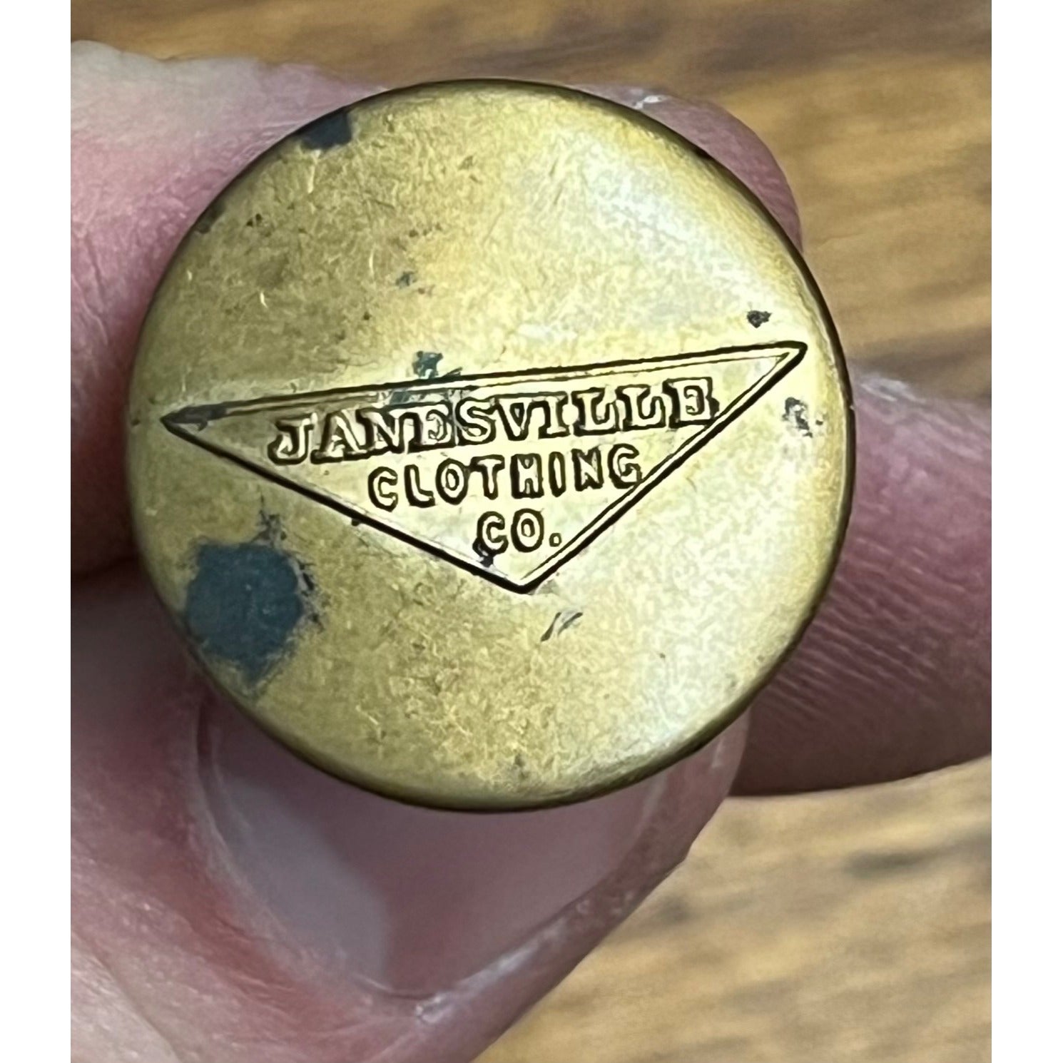 Vintage Lot (2) Janesville Clothing Co. WI1913-1918 Wobble Shank Buttons Jacket