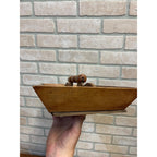 Antique Primitive Wooden Kitchen Utensil Caddy Tote Carved Farmhouse Country AAFA Decor