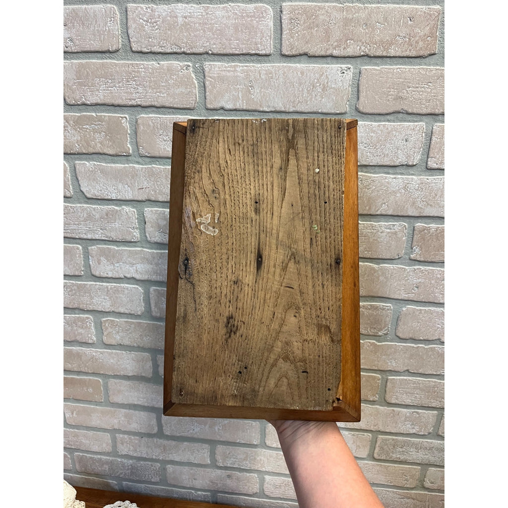 Antique Primitive Wooden Kitchen Utensil Caddy Tote Carved Farmhouse Country AAFA Decor
