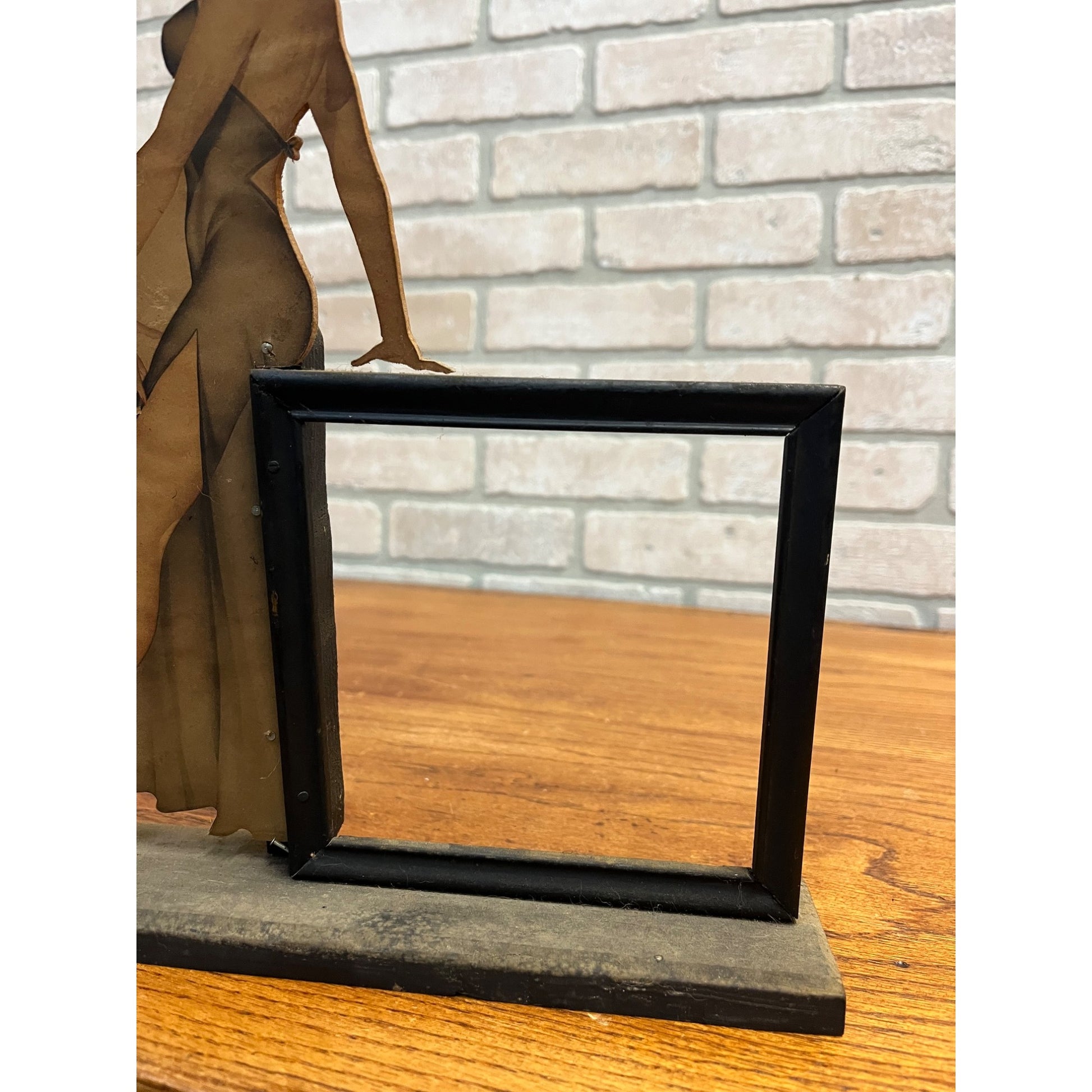 RARE Vintage 1930s Art Deco Sexy Pinup Girl Wooden Diecut Photo Picture Frame