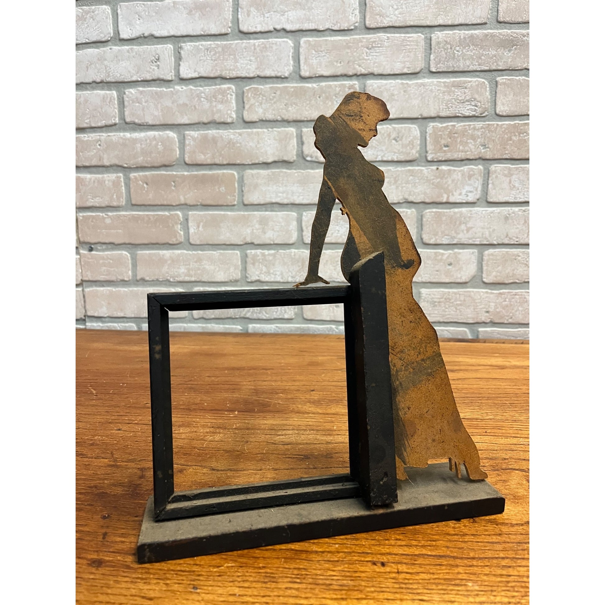 RARE Vintage 1930s Art Deco Sexy Pinup Girl Wooden Diecut Photo Picture Frame