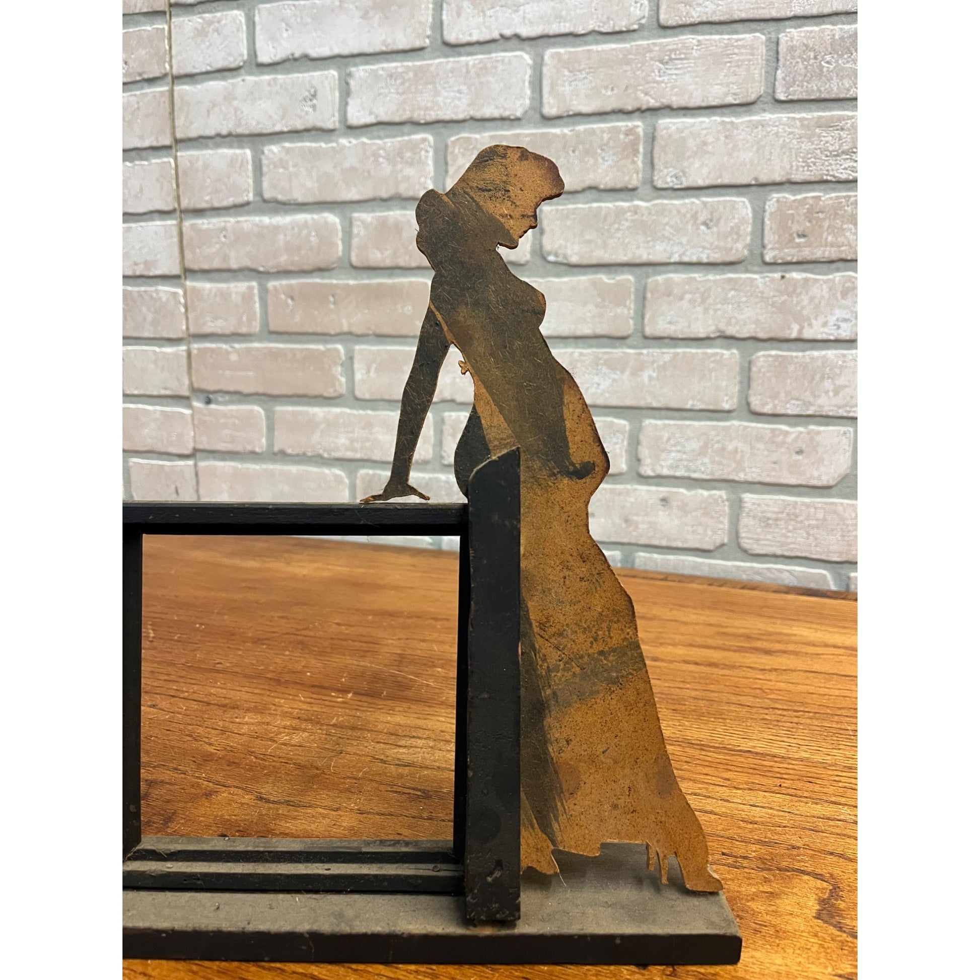 RARE Vintage 1930s Art Deco Sexy Pinup Girl Wooden Diecut Photo Picture Frame