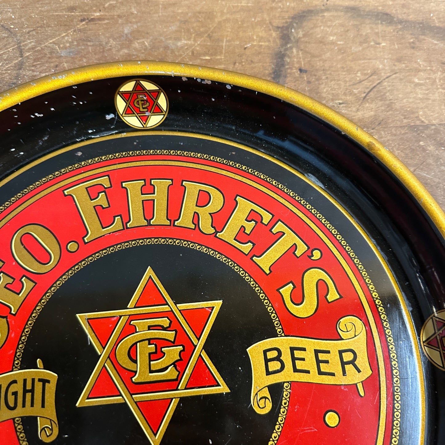 VINTAGE GEO. EHRET'S EXTRA BREWERY NEW YORK BEER TRAY 13" PRE PRO?