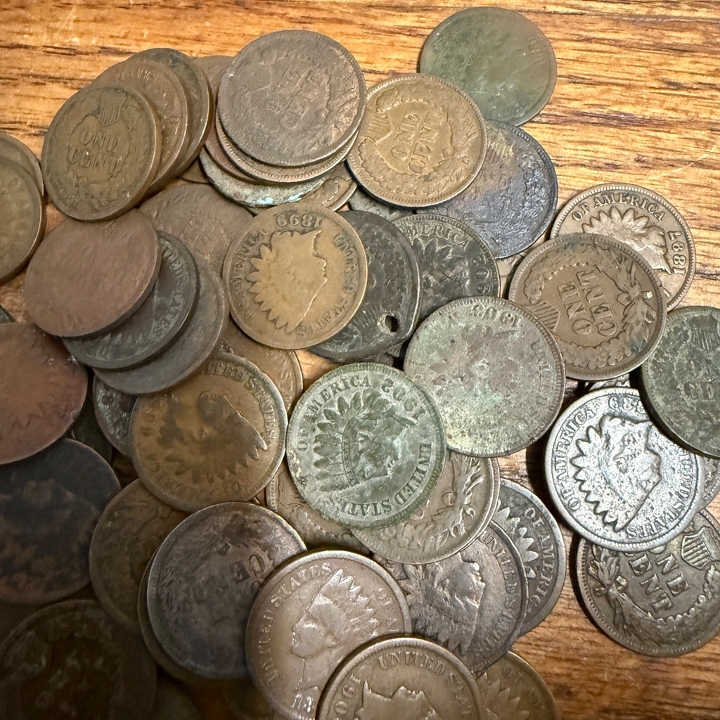 Indian Head Wheat Penny Pennies Coins  Circulated 1880s-1900s Coin