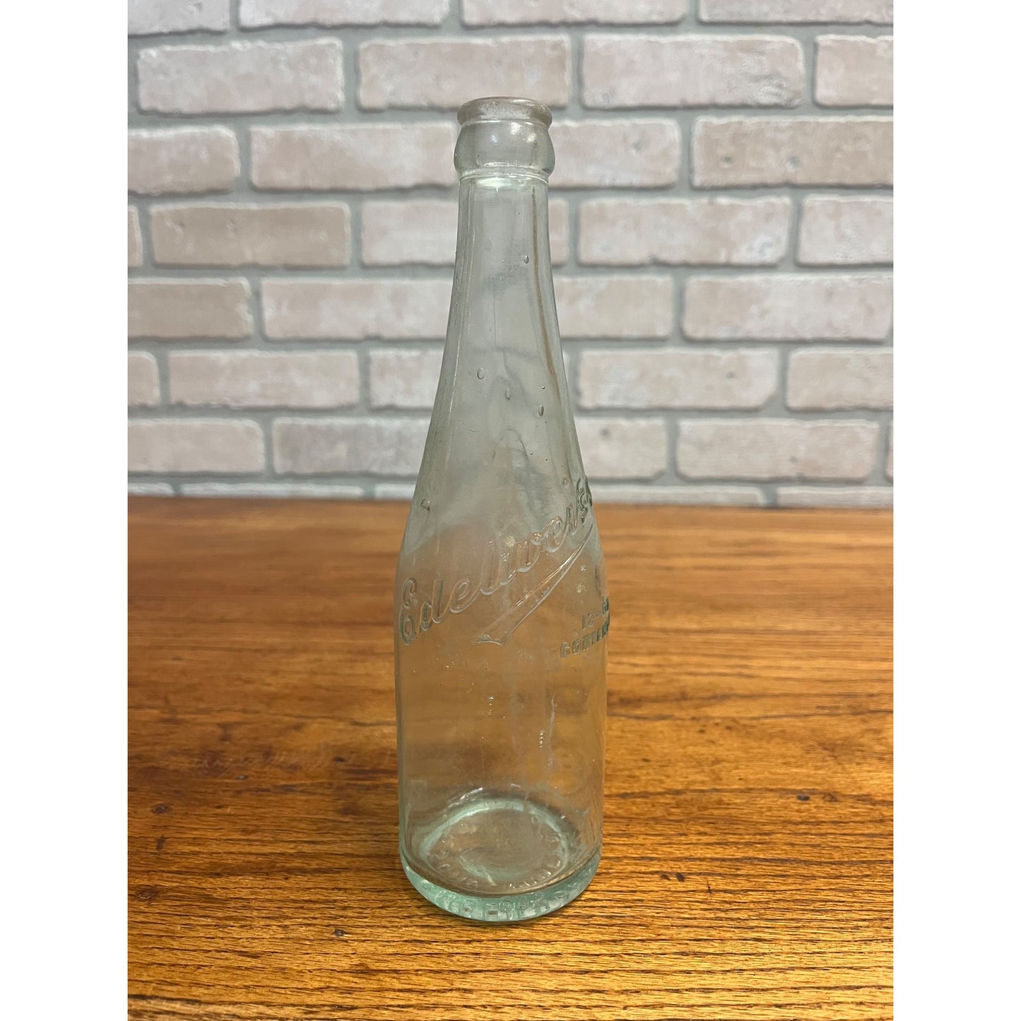 Vintage Edelweiss Schoenhofen Brewery Chicago Glass 13oz Beer Bottle Embossed