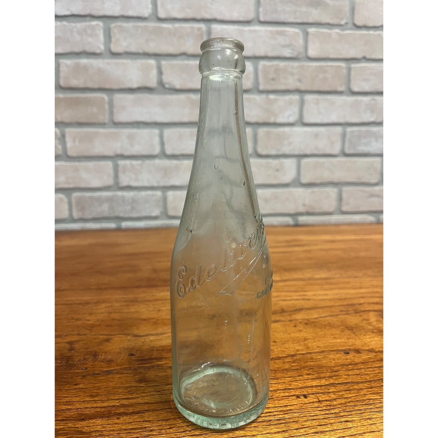 Vintage Edelweiss Schoenhofen Brewery Chicago Glass 13oz Beer Bottle Embossed