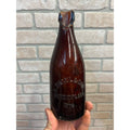 Antique A Engel & Son Fond du Lac Wis Amber Blob Top Beer Bottle Wisconsin