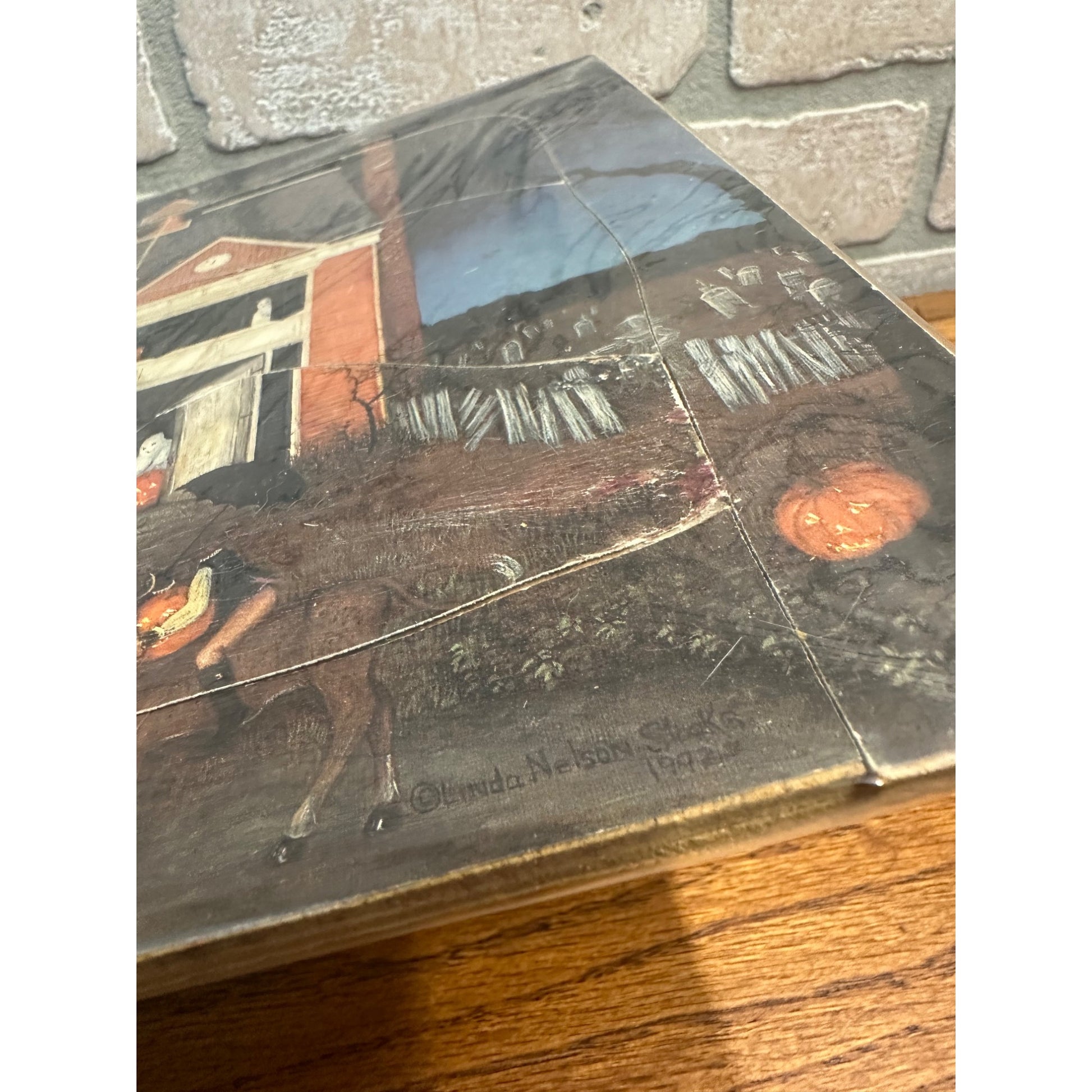 RARE Vintage 1992 Halloween Haunted House Puzzle Tray Linda Nelson Stooks