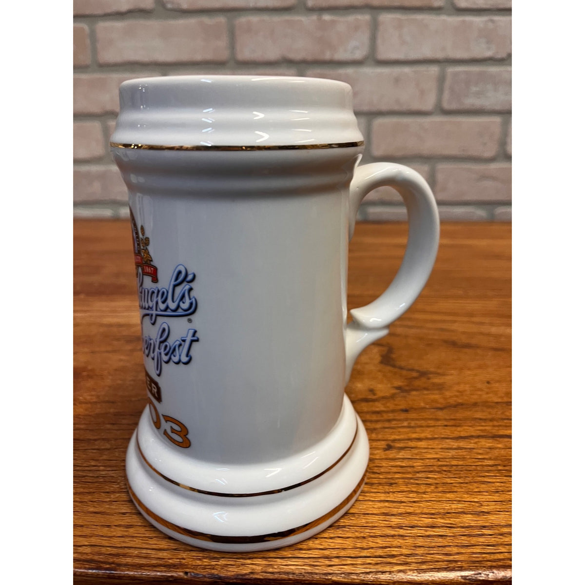 Vintage Leinenkugel's Ceramic Stein Oktoberfest Lager 2003 Indian Maiden Logo Chippewa Falls, WI Domex Breweriana Germany