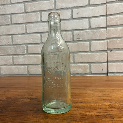 Vintage R. Schultz Aqua Blue Bottle 8 Fl Oz Sheboygan Wis Applied Top