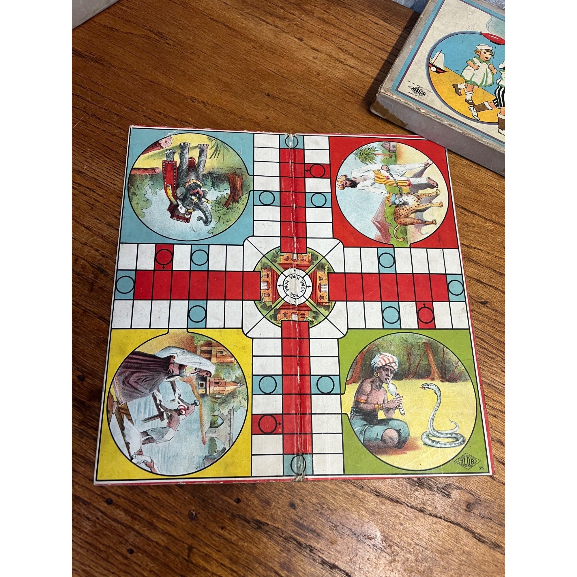 Antique 1920s Combination Board Games Army & Navy Indian Home Wilder Incomplete