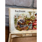 Vintage Blue Stocking Cigar Wooden Box Advertising Pennsylvania Store Display