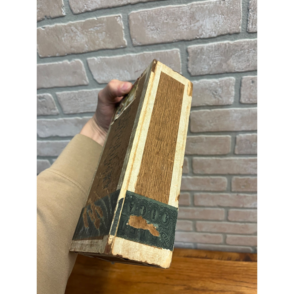 Vintage Blue Stocking Cigar Wooden Box Advertising Pennsylvania Store Display