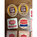 Vintage Schmidt's Beer Bar Coasters Lot City Club Red White ++
