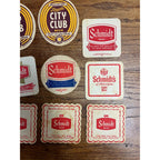 Vintage Schmidt's Beer Bar Coasters Lot City Club Red White ++