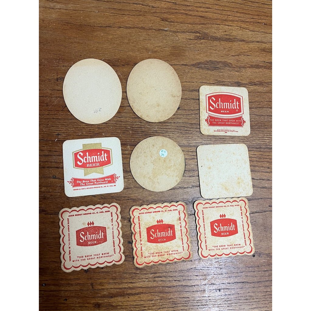 Vintage Schmidt's Beer Bar Coasters Lot City Club Red White ++