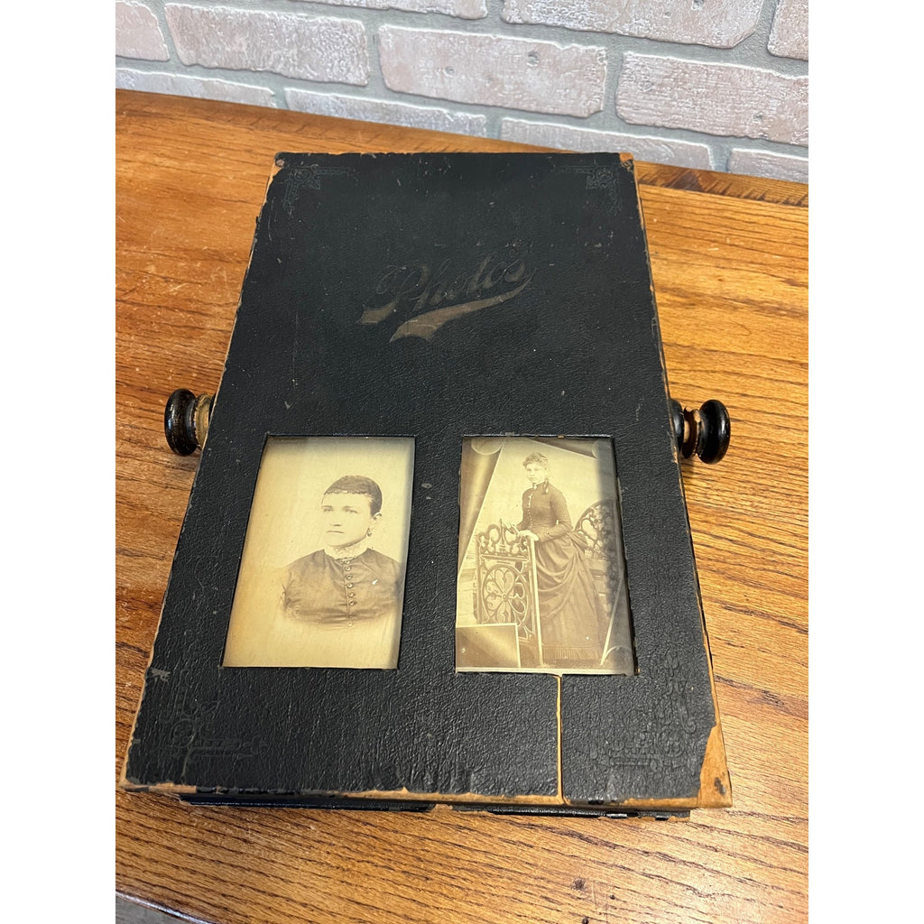 SCARCE Antique Victorian Mechanical Flip-Style Photo Album Viewer Revolving 1800