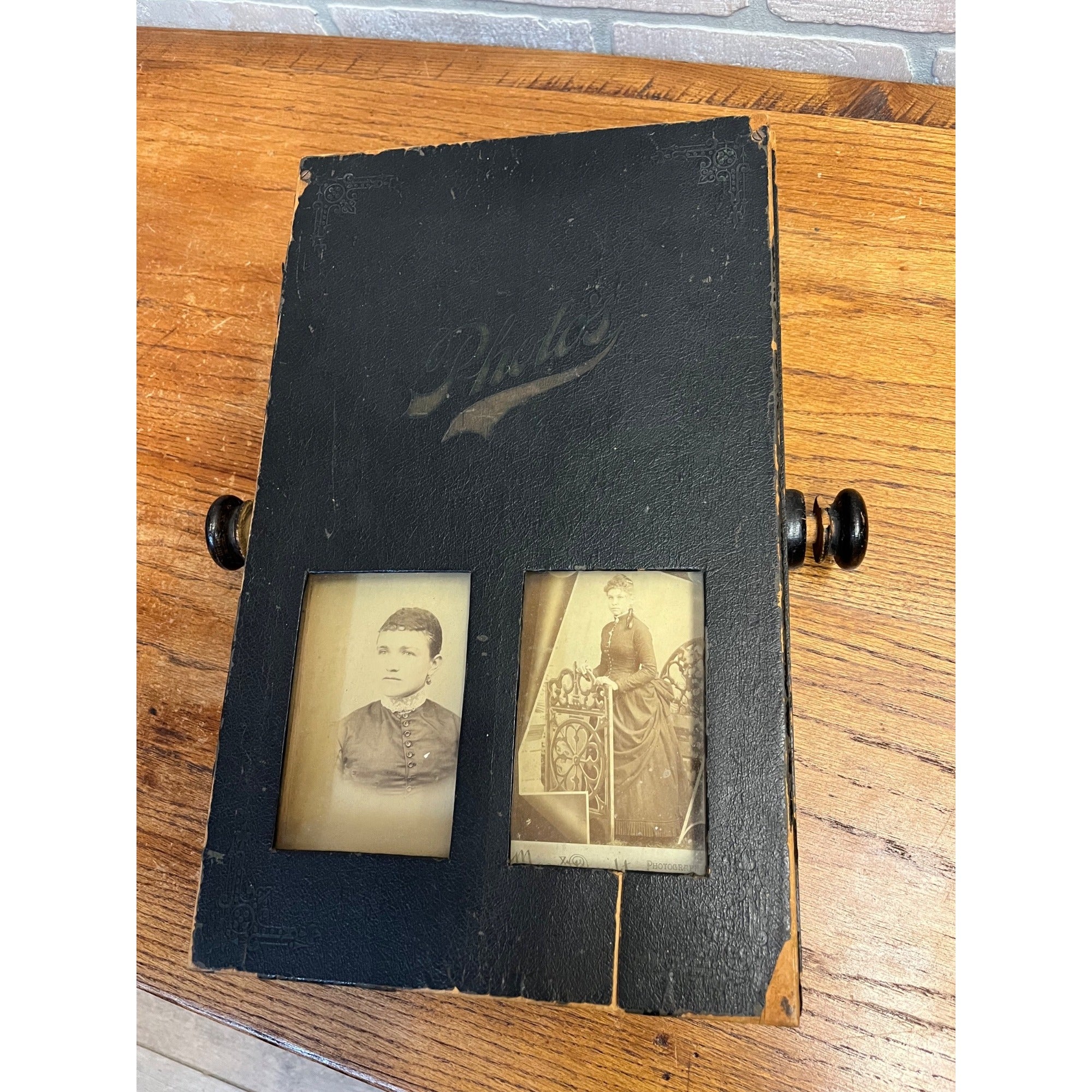 SCARCE Antique Victorian Mechanical Flip-Style Photo Album Viewer Revolving 1800