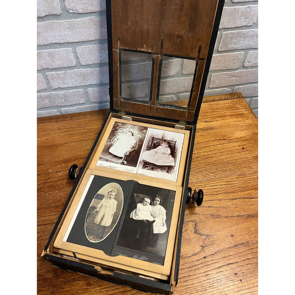 SCARCE Antique Victorian Mechanical Flip-Style Photo Album Viewer Revolving 1800