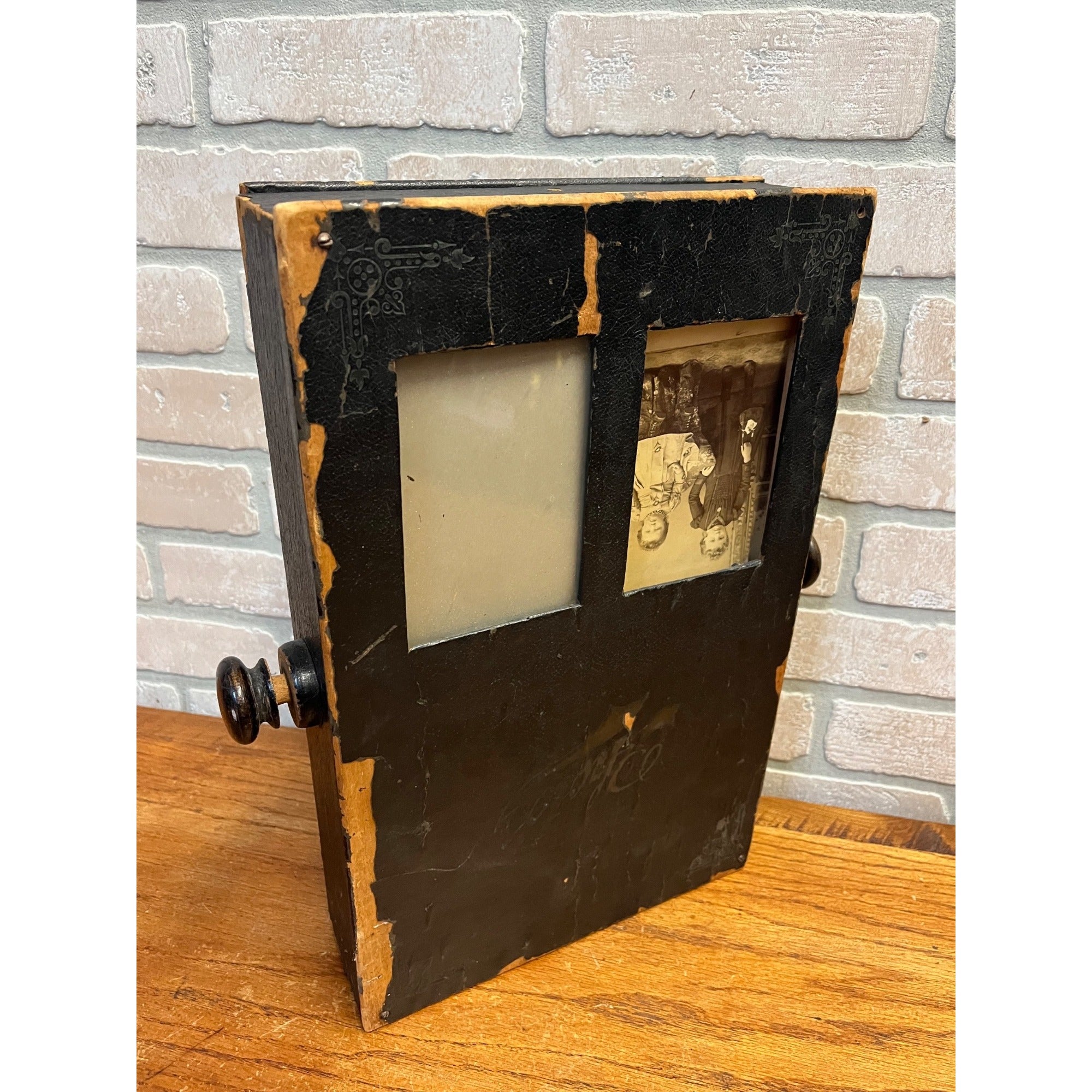 SCARCE Antique Victorian Mechanical Flip-Style Photo Album Viewer Revolving 1800
