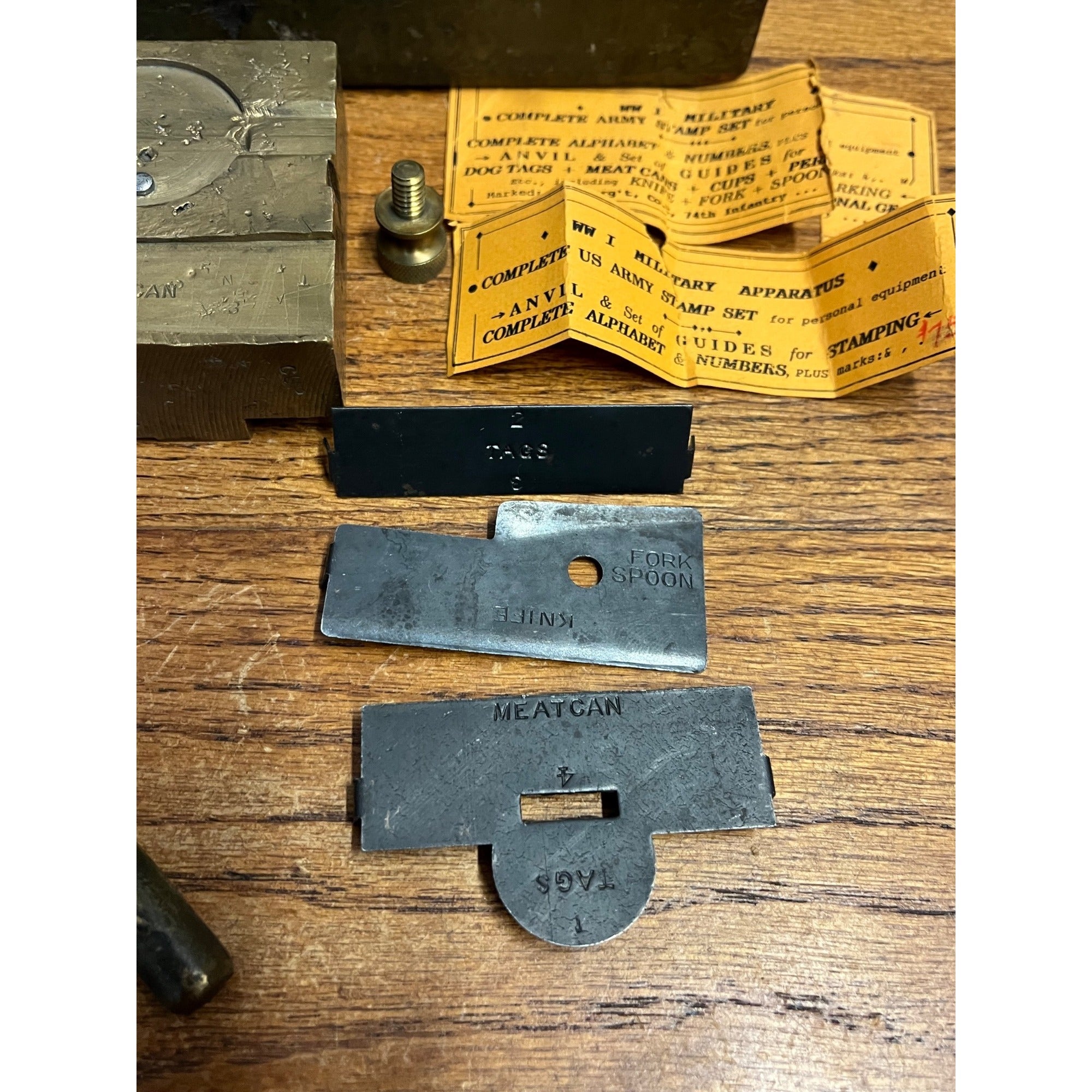 Rare Early WWI-WWII U.S. Army Military Dog Tag Stamping Field Kit