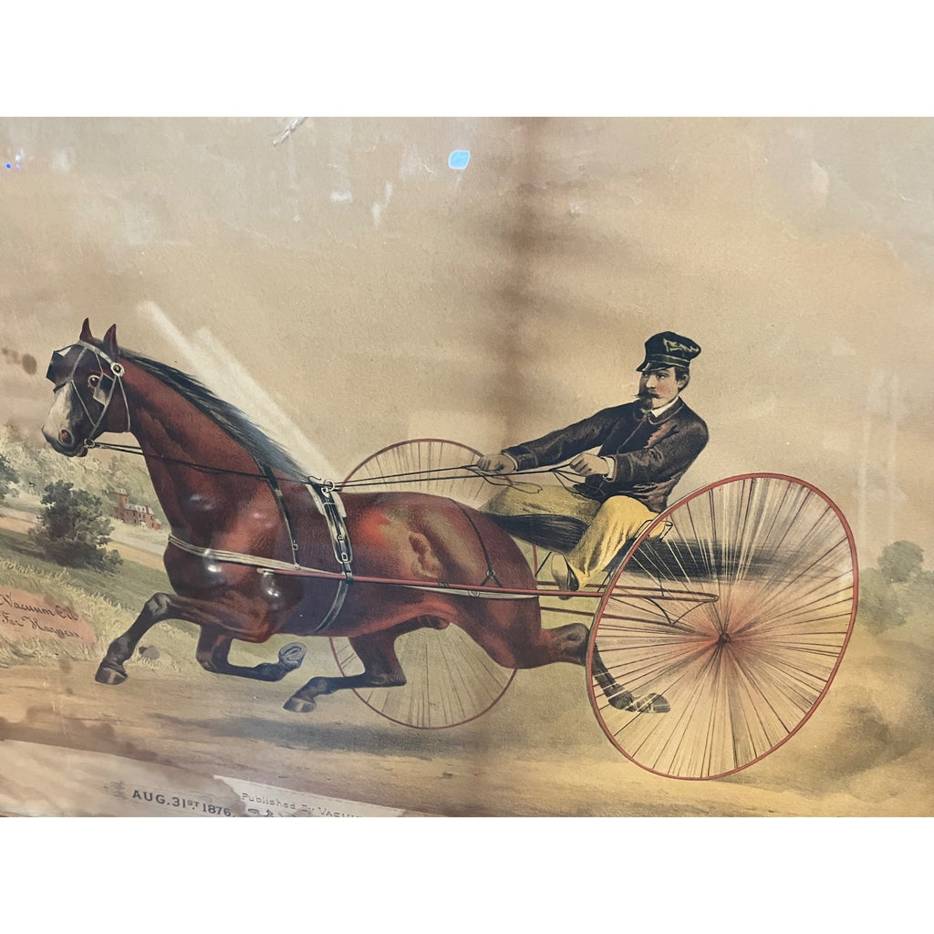 Antique 1876 Vacuum Oil Company Rochester NY Framed Litho Advertising Sign