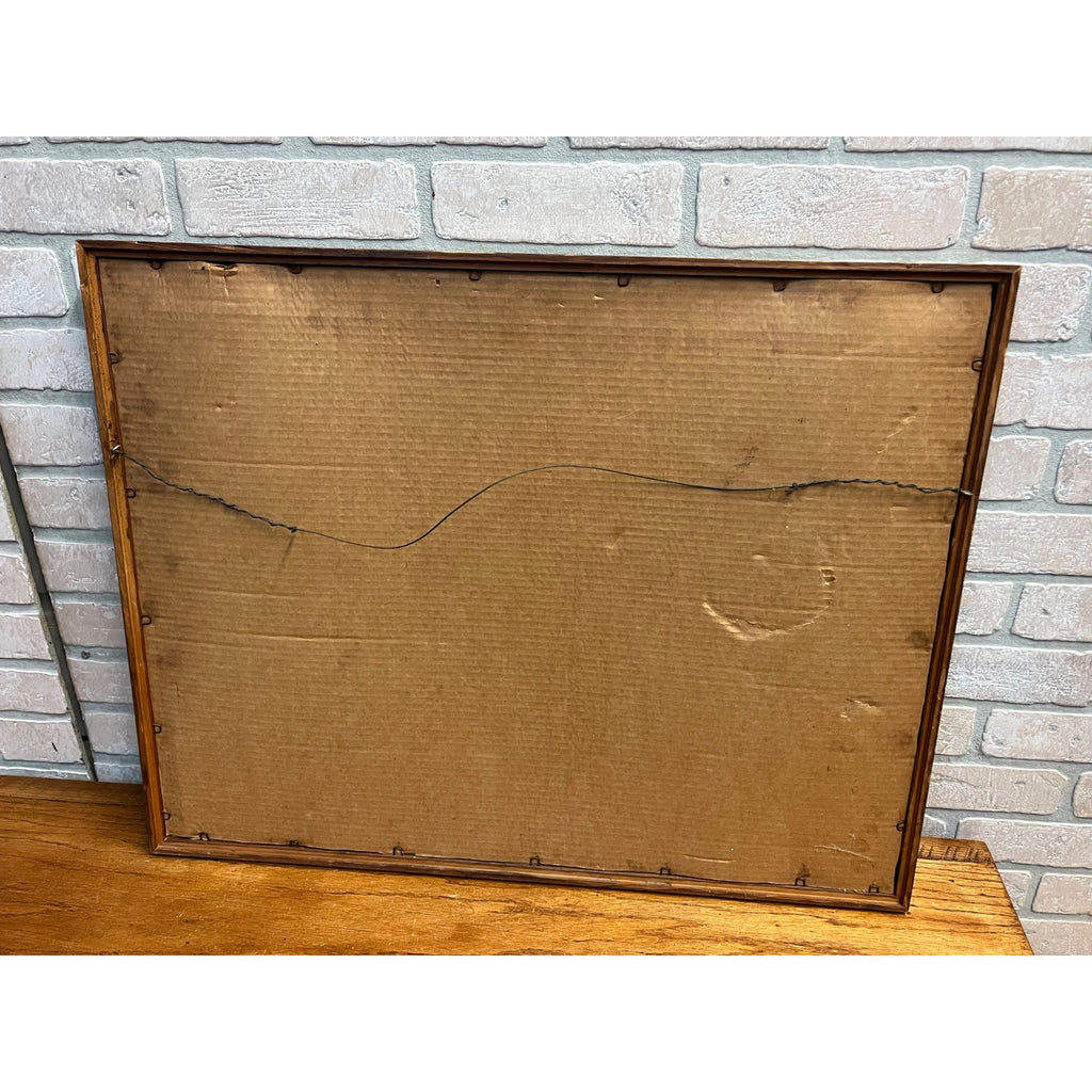 Antique 1876 Vacuum Oil Company Rochester NY Framed Litho Advertising Sign