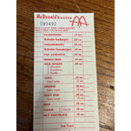 RARE Vintage 1960s McDonalds System Food Order Paper Receipt Slash M Logo