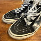 Vintage 2000s Vans Sk8-Hi Newspaper Print Shoes Black White Mens 9 Y2K