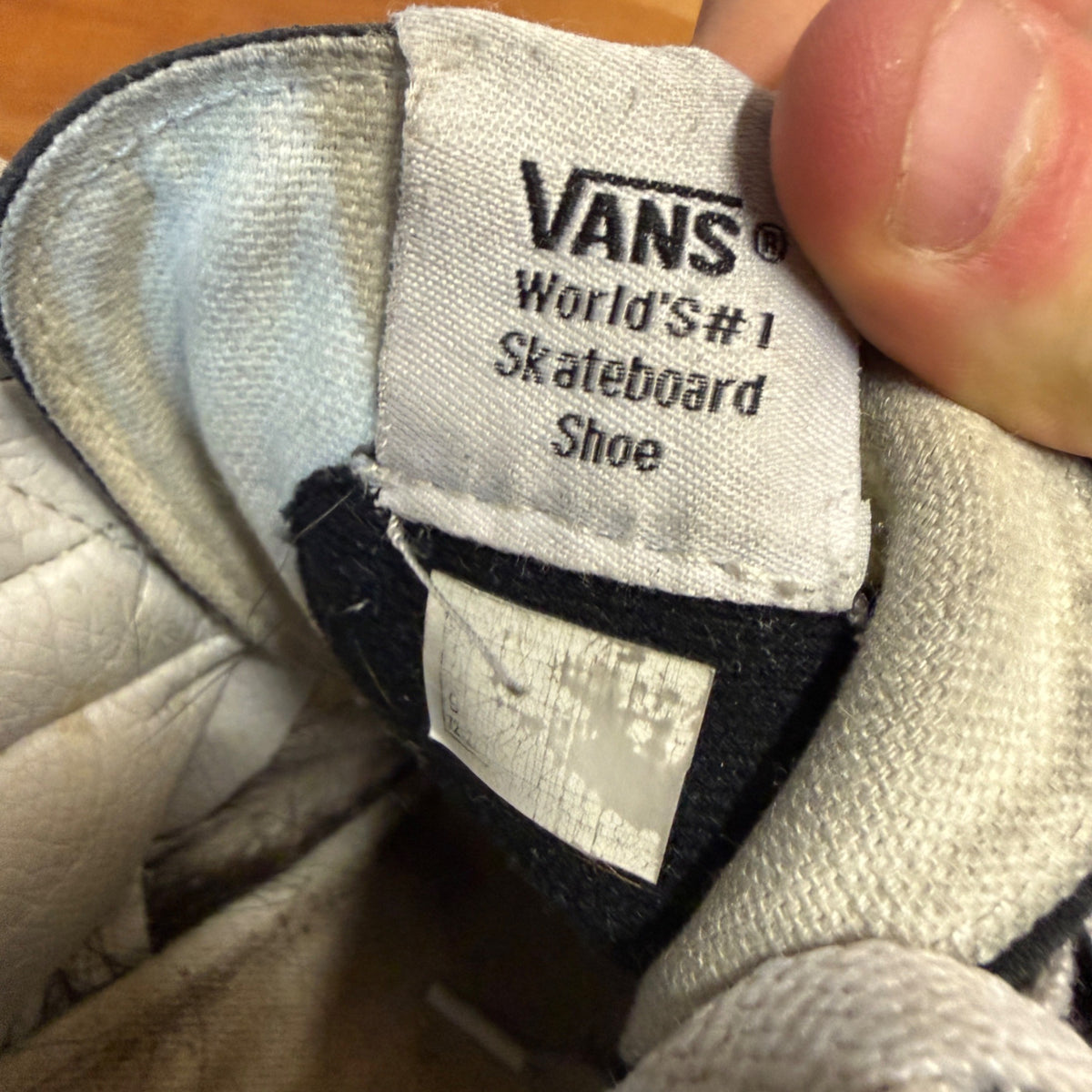 Vintage 2000s Vans Sk8-Hi Newspaper Print Shoes Black White Mens 9 Y2K