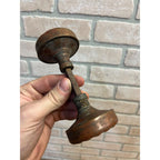 1890s Antique Reading Bronze Entry Eulalia Door Knob Set Rococo Asymmetrical