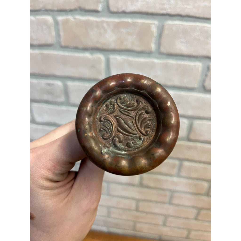 1890s Antique Reading Bronze Entry Eulalia Door Knob Set Rococo Asymmetrical