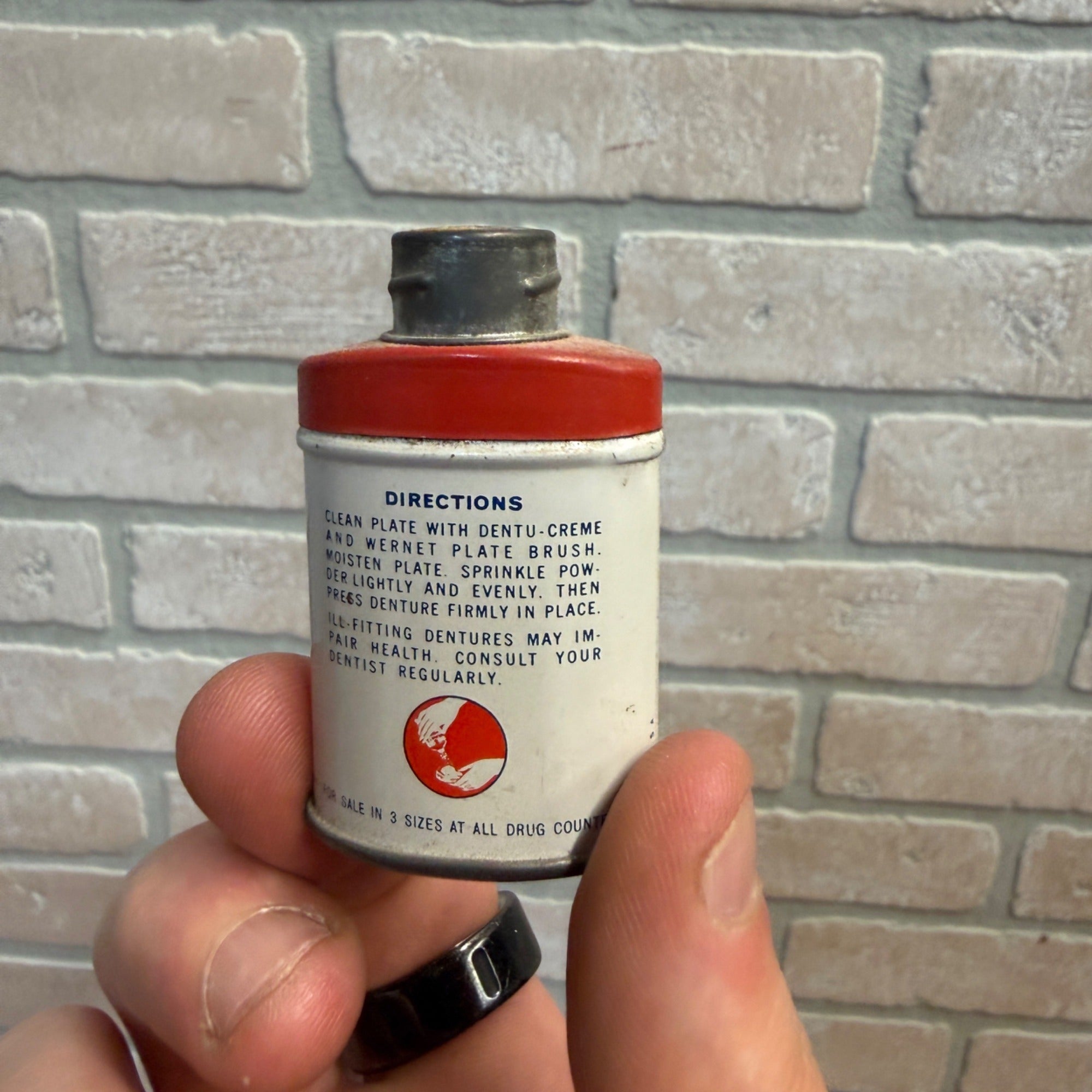 Vintage Dr Wernet's Denture Powder Tin Small Trial Size