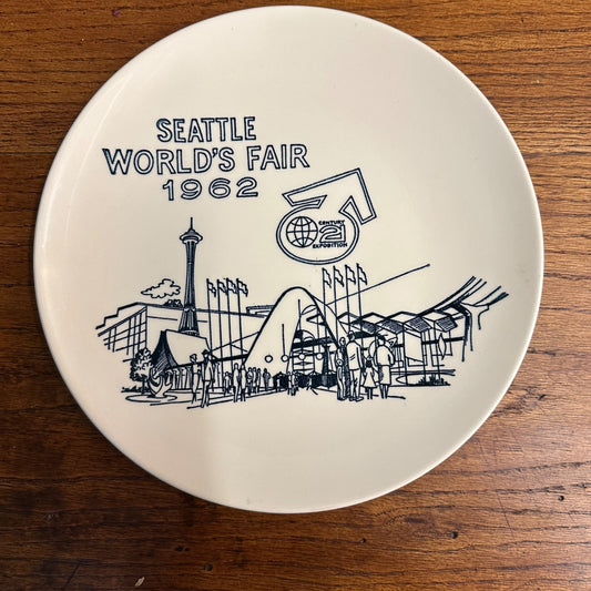 Vintage 1962 Seattle Worlds Fair 10.5" Plate Mid Century Modern MCM Space Needle